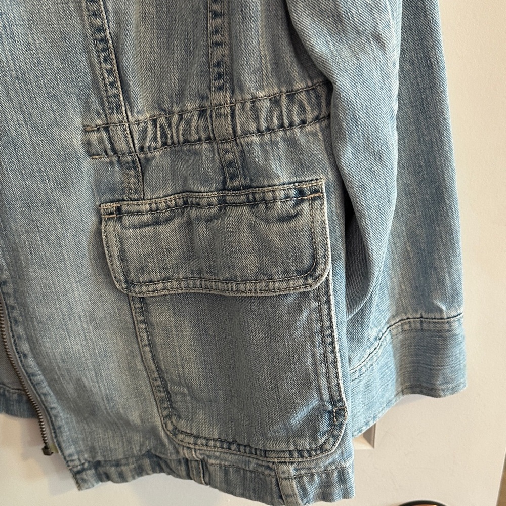 J. Jill Women's Sky Blue Jean Jacket - Picture 3 of 6